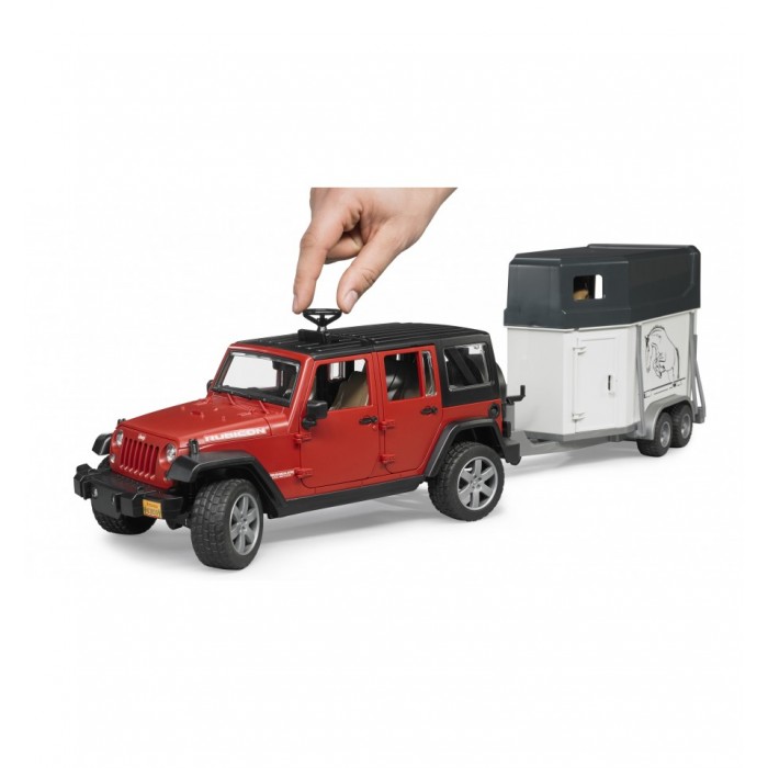 Внедорожник Bruder Jeep Wrangler Unlimited Rubicon c прицепом-коневозкой  